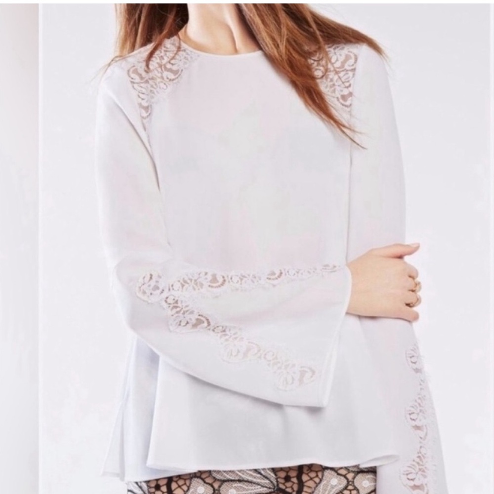 BCBGMAXAZRIA Lace Panelled Christie Blouse